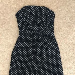 Club Monaco Strapless A-Line Silk Dress Black